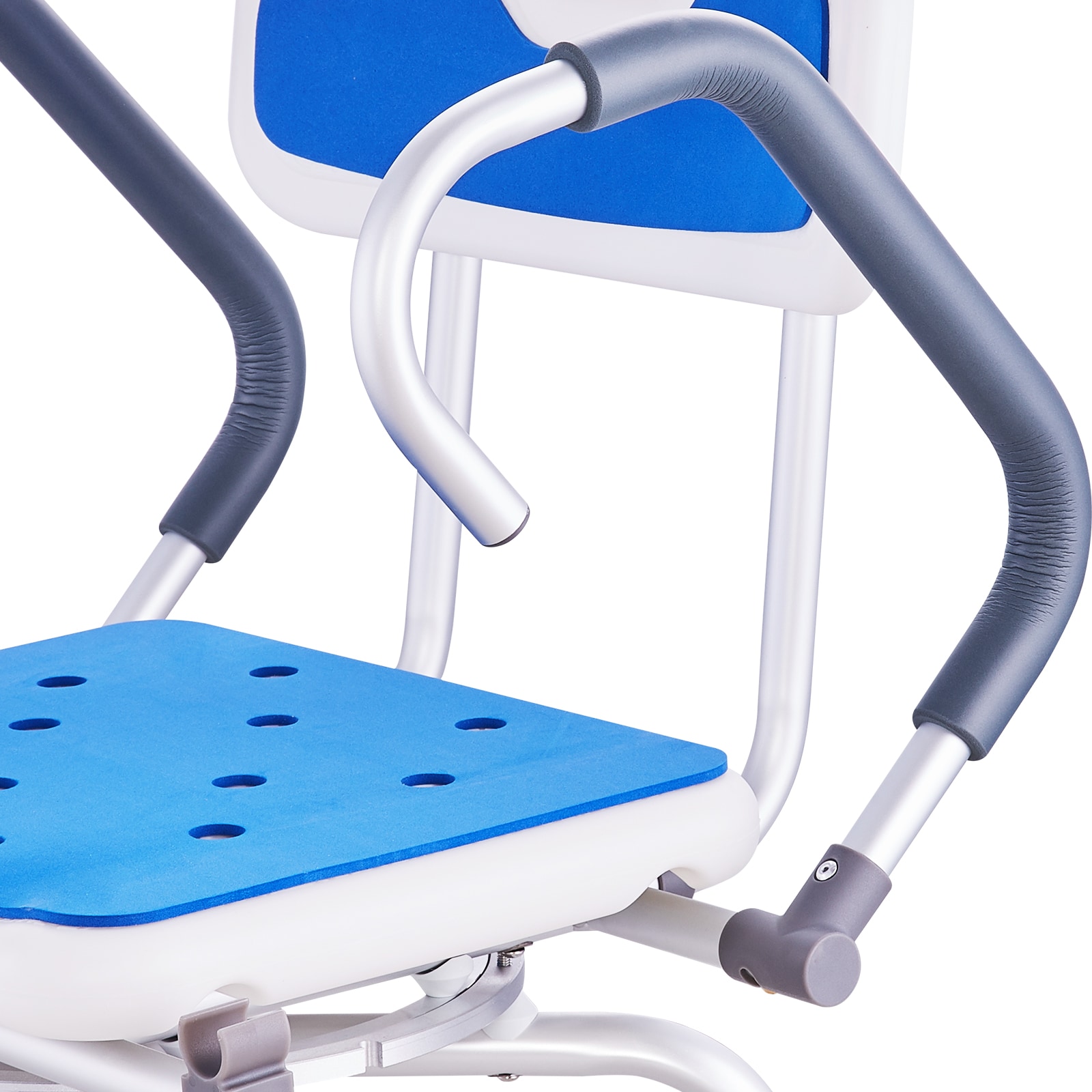 Swivel Shower Chair With Rotating Seat And Pivoting Armrests_voghion.com
